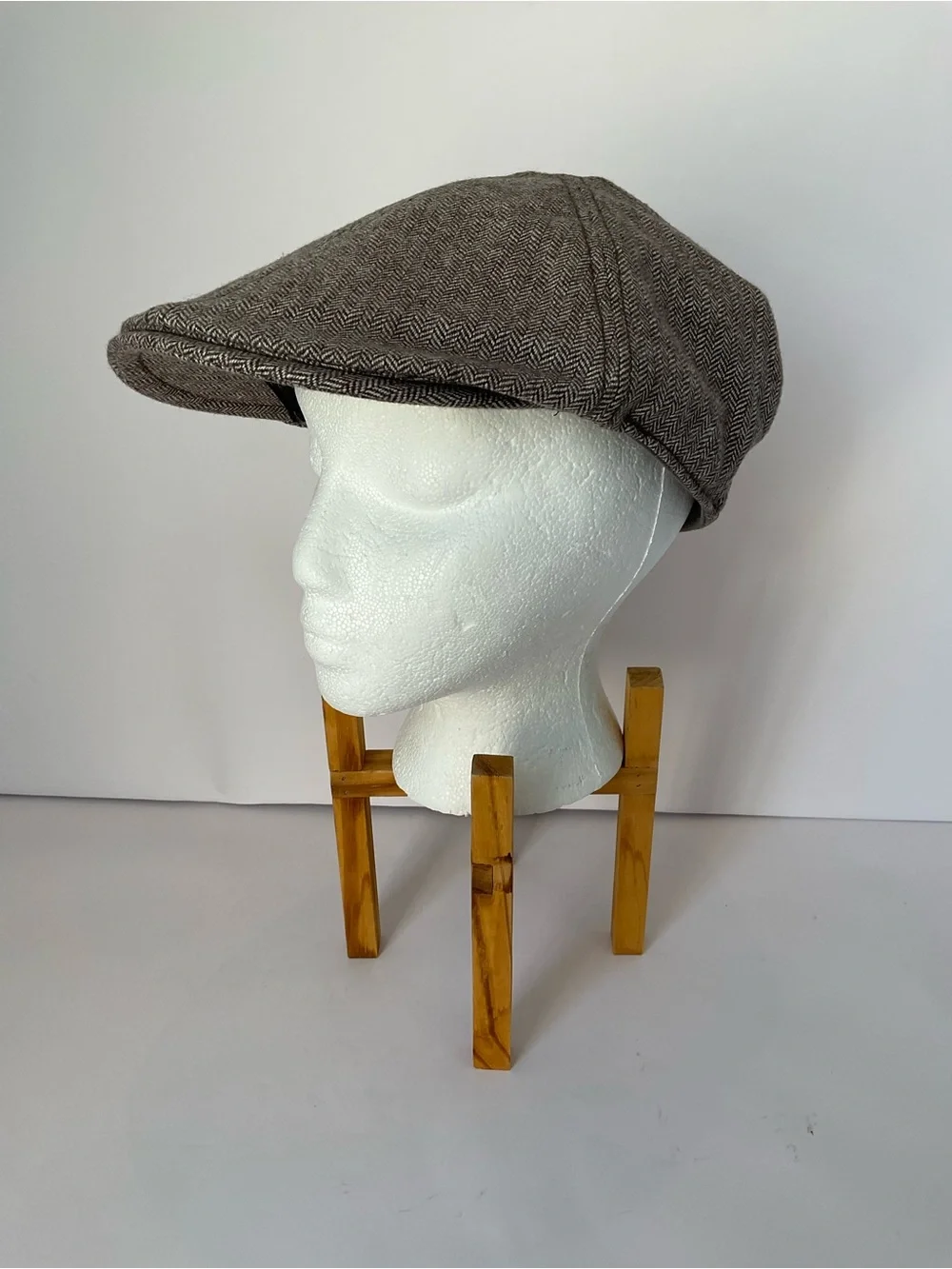 Goorin Bros Brown-Gray Herringbone Newsboy Flat Cap